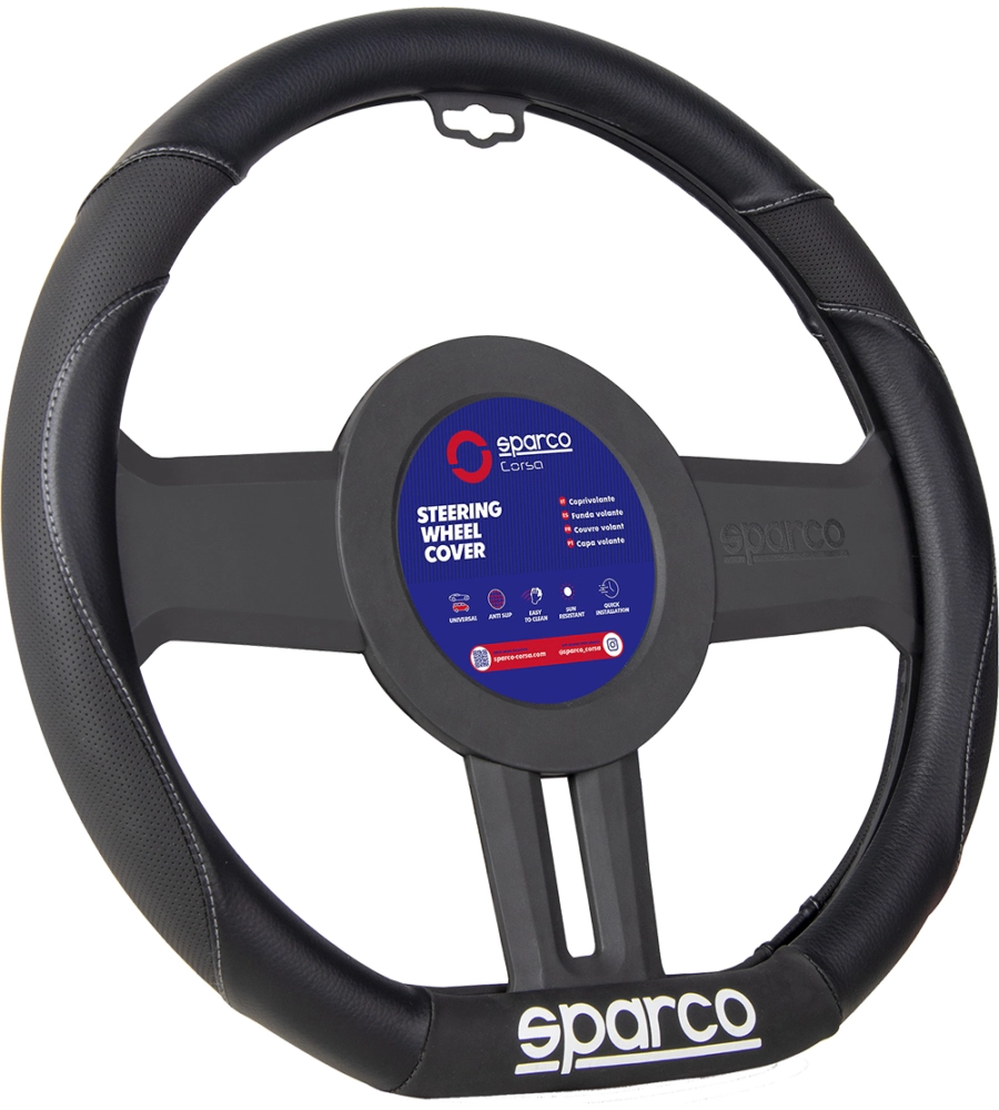 Coprivolante per auto sparco nero in pvc